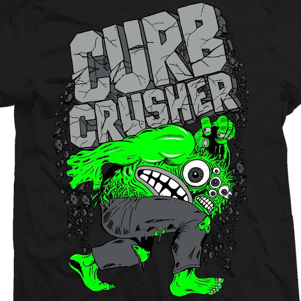 Heroin Curb Crusher T-Shirt Black  Heroin Skateboards   