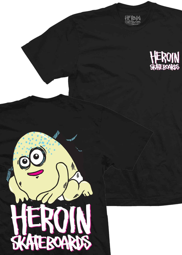 Heroin Mini Egg T-Shirt Schwarz  Heroin Skateboards   