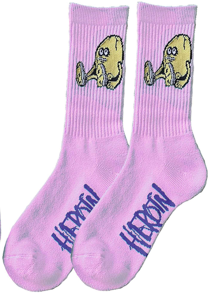 Heroin Egg Socks Pink  Heroin Skateboards   