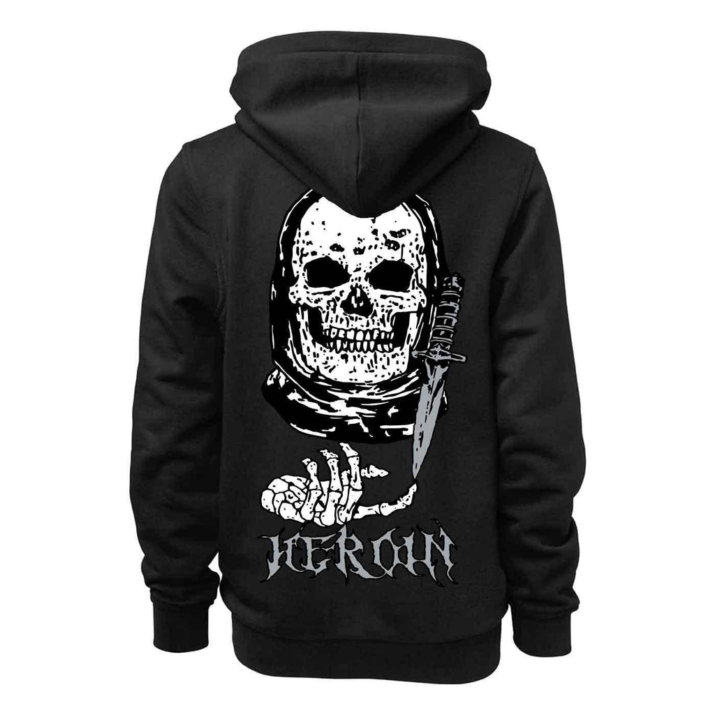 Heroin Video City Skull Hooded Sweatshirt Black  Heroin Skateboards   