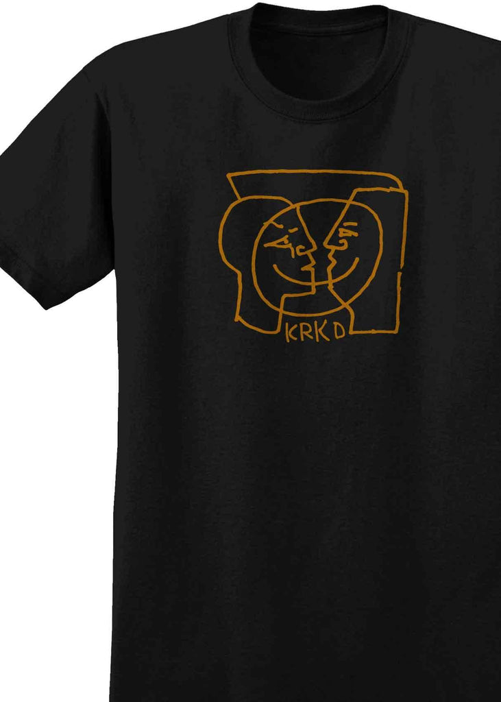 Krooked Moonsmile T Shirt Black Khaki  Krooked   