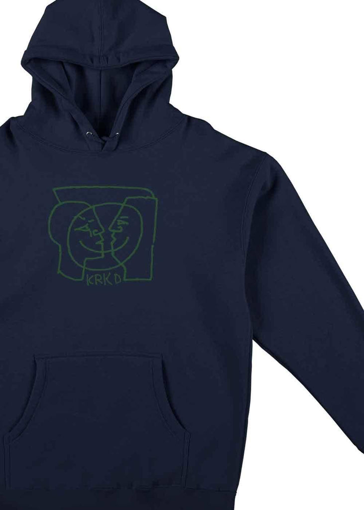 Krooked Moonsmile Hooded Sweatshirt Navy Blue Green  Krooked   