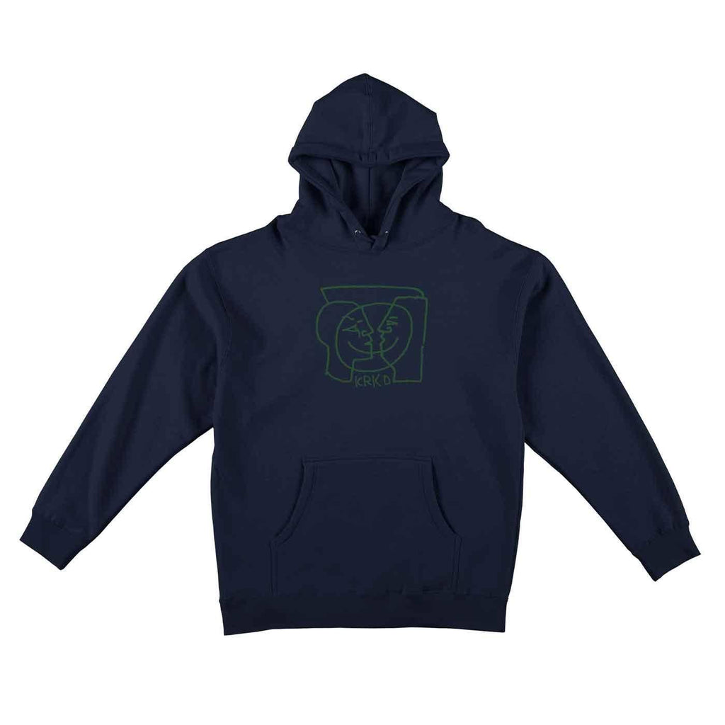 Krooked Moonsmile Hooded Sweatshirt Navy Blue Green  Krooked   