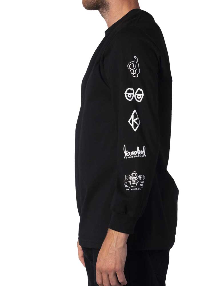 Krooked Naskar Longsleeve T-Shirt Black  Krooked   