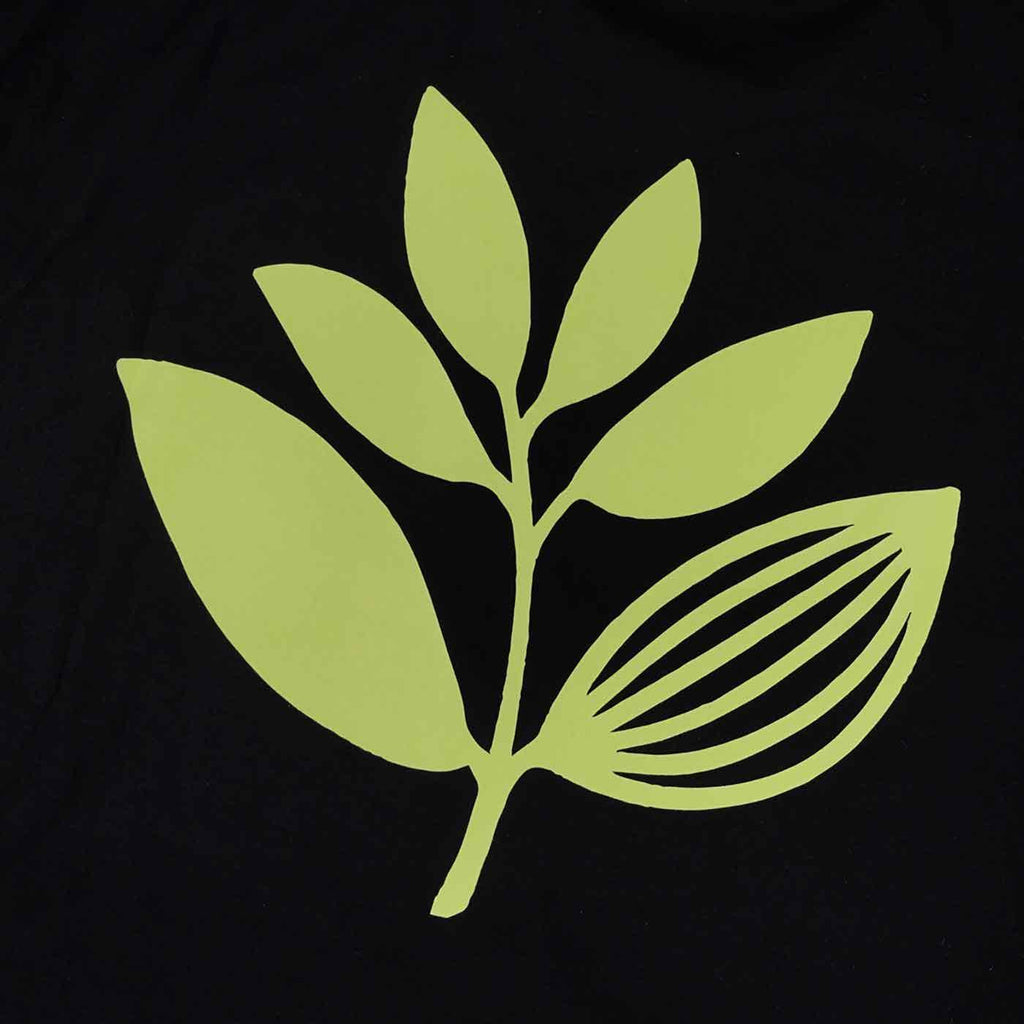 Magenta Green Tea Plant T-Shirt Black  Magenta   