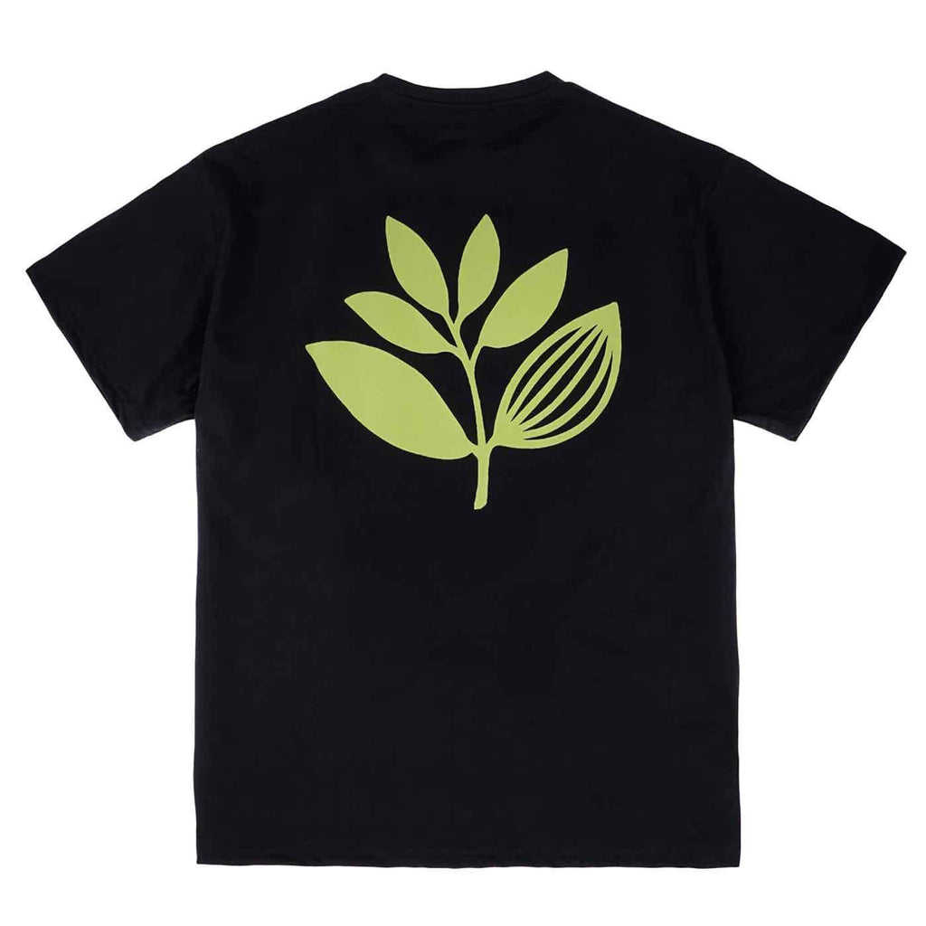 Magenta Green Tea Plant T-Shirt Black  Magenta   