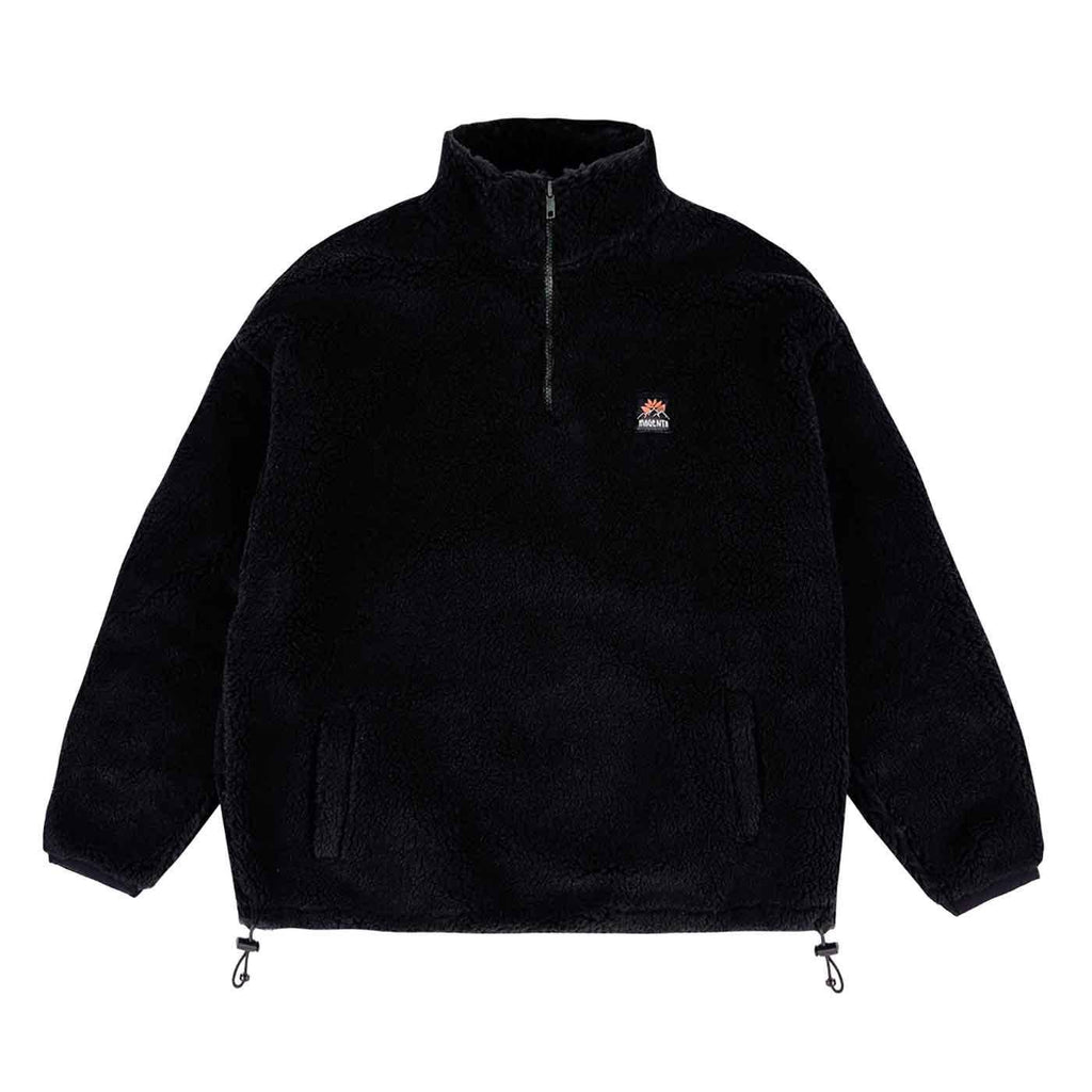 Magenta MTN Crew Polar Fleece Sweater Black  Magenta   