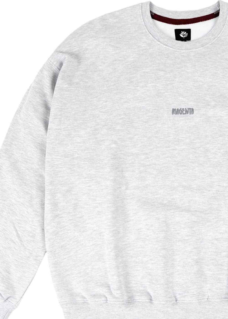 Magenta OG Script Crewneck Sweater Ash Grey  Magenta   