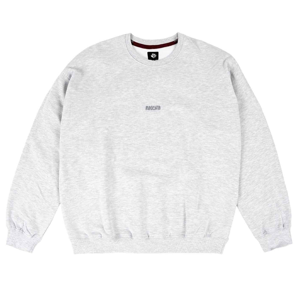 Magenta OG Script Crewneck Sweater Ash Grey  Magenta   