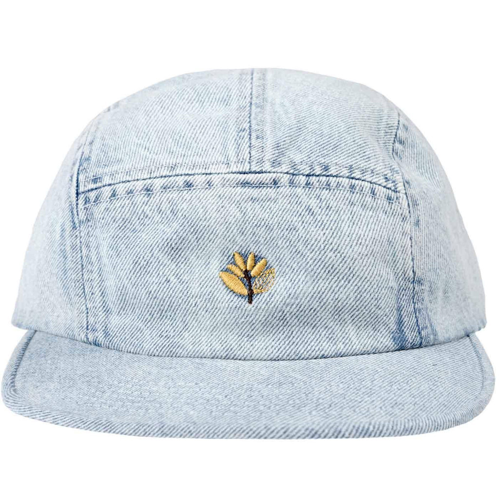 Magenta Plant 5 Panel Cap Washed Denim  Magenta   