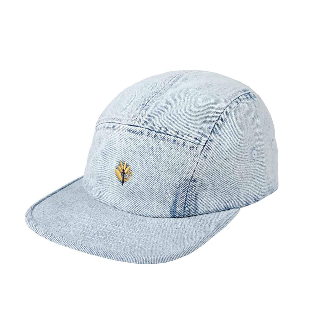 Magenta Plant 5 Panel Cap Washed Denim  Magenta   