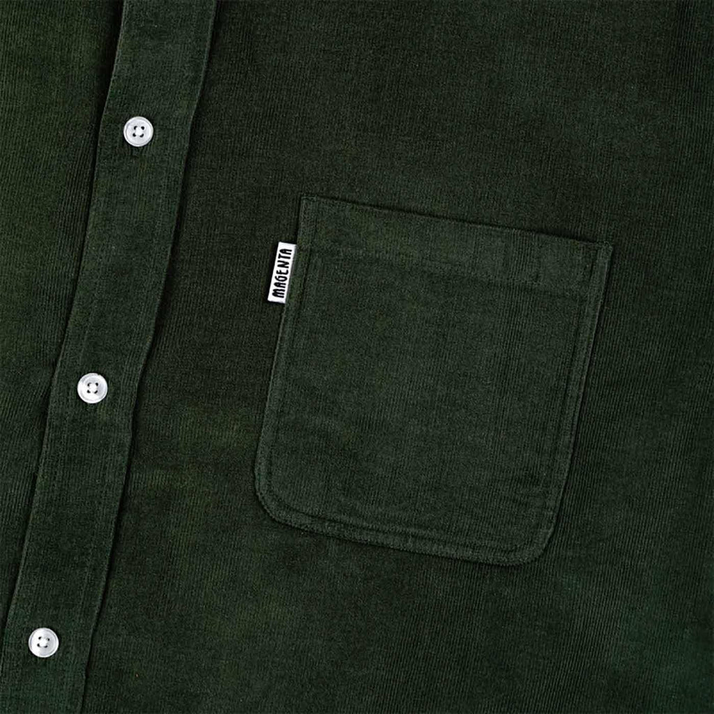 Magenta Proper Button Up Cord Shirt Green  Magenta   