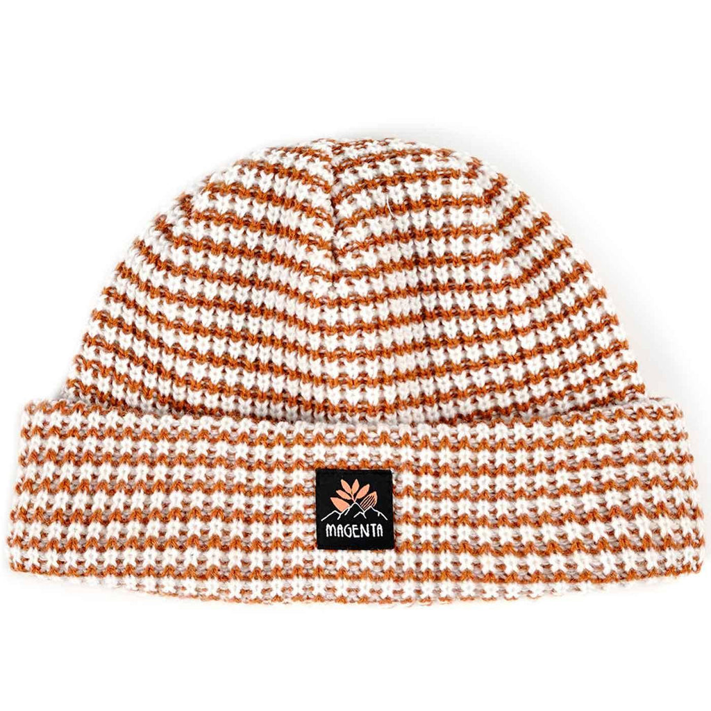 Magenta Stripe Beanie Orange  Magenta   