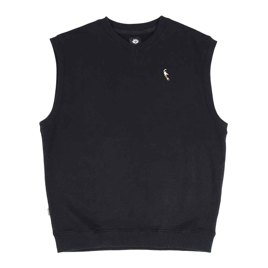 Magenta Travis Sleeveless V-Neck Sweater Black  Magenta   