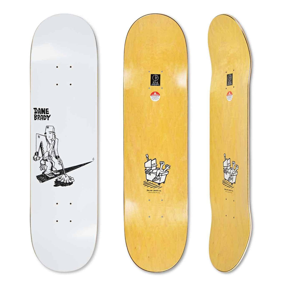 Polar Skate Co. Brady Moping 8.25 Deck White  Polar   