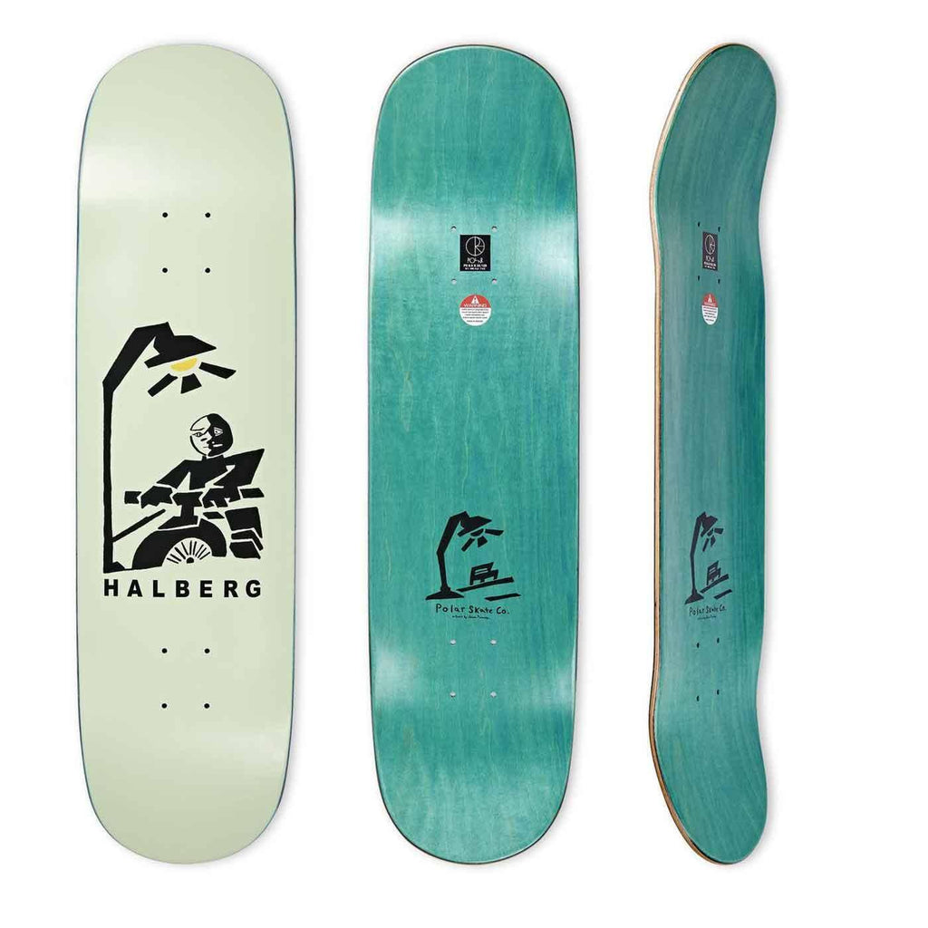 Polar Skate Co. Halberg Insomnia 8.5 P2 Shape Deck Mint  Polar   