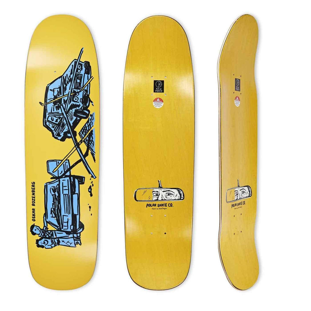 Polar Skate Co. Rozenberg Drivers Licence 8.625 P9 Shape Deck Yellow  Polar   