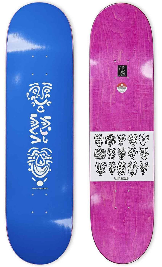 Polar Skate Co. Sanbongi Faces 8.25 Deck Blue  Polar   