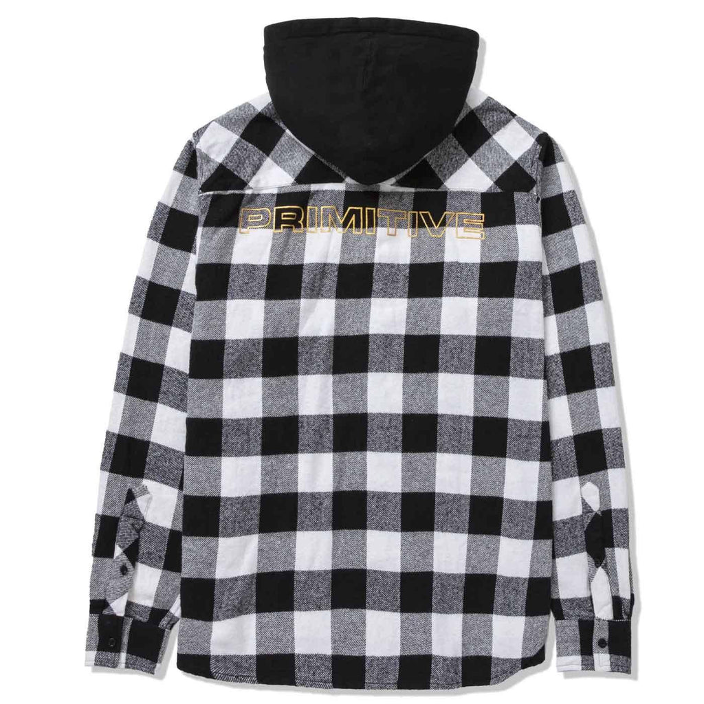 Primitive Two-Fer Hooded Flannel Shirt Schwarz  Primitive   