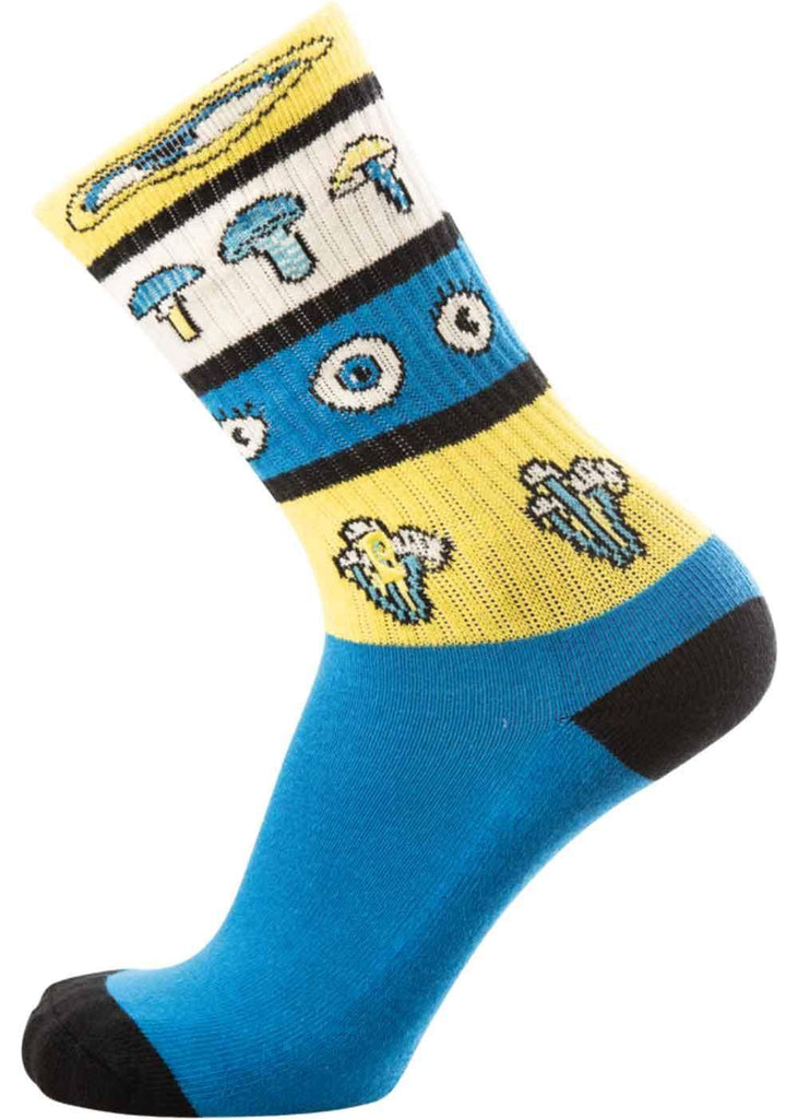 Psockadelic Musheye Socks Blue Yellow  Psockadelic   