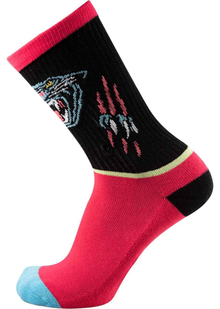 Psockadelic Panther Rip Socks Black Pink  Psockadelic   