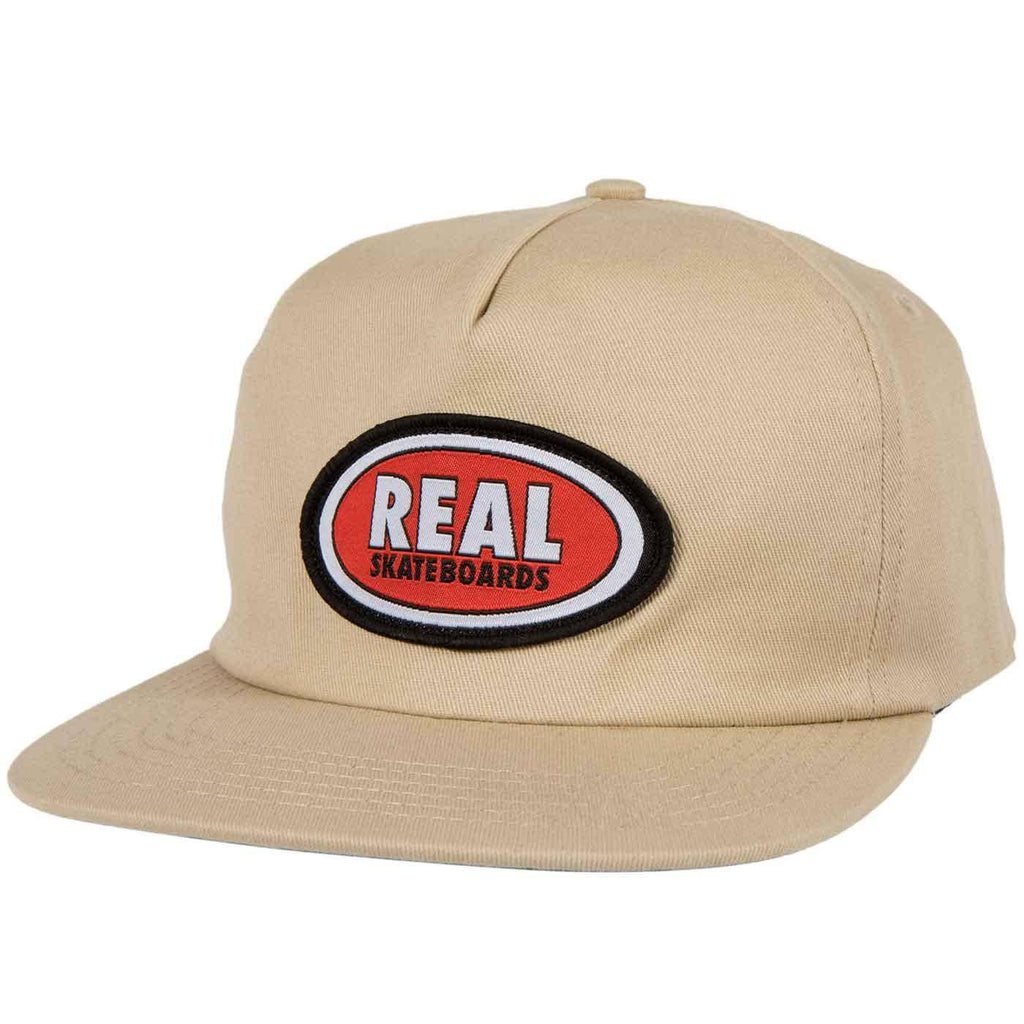 Real Oval Snap Back Cap Khaki Red  Real   