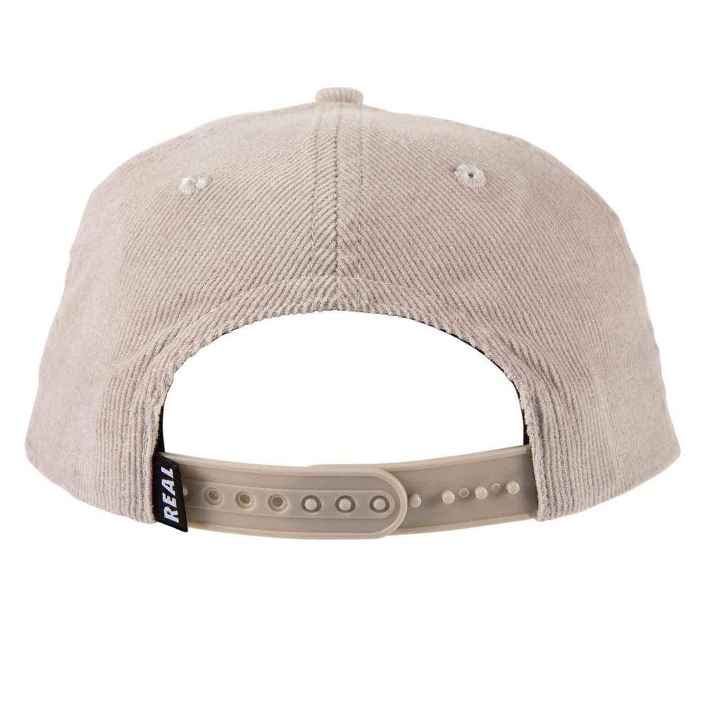 Real Lower Cord Snap Back Cap Light Grey Red  Real   