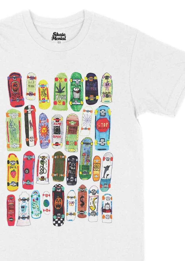 Skate Mental Mini Boards T-Shirt White  Skate Mental   