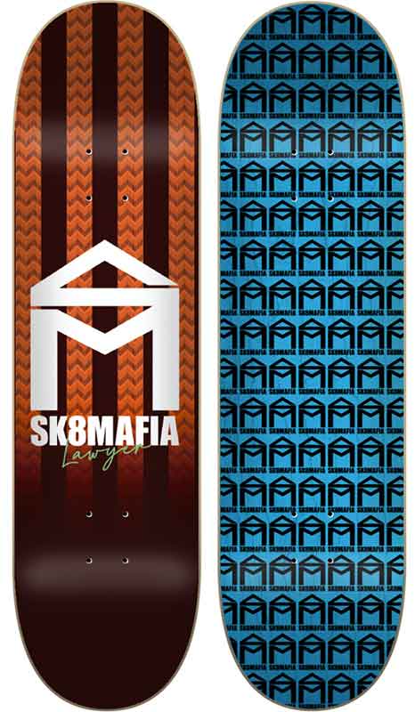 Skatemafia Lawyer House Stripes 8.5 Deck  Sk8mafia   