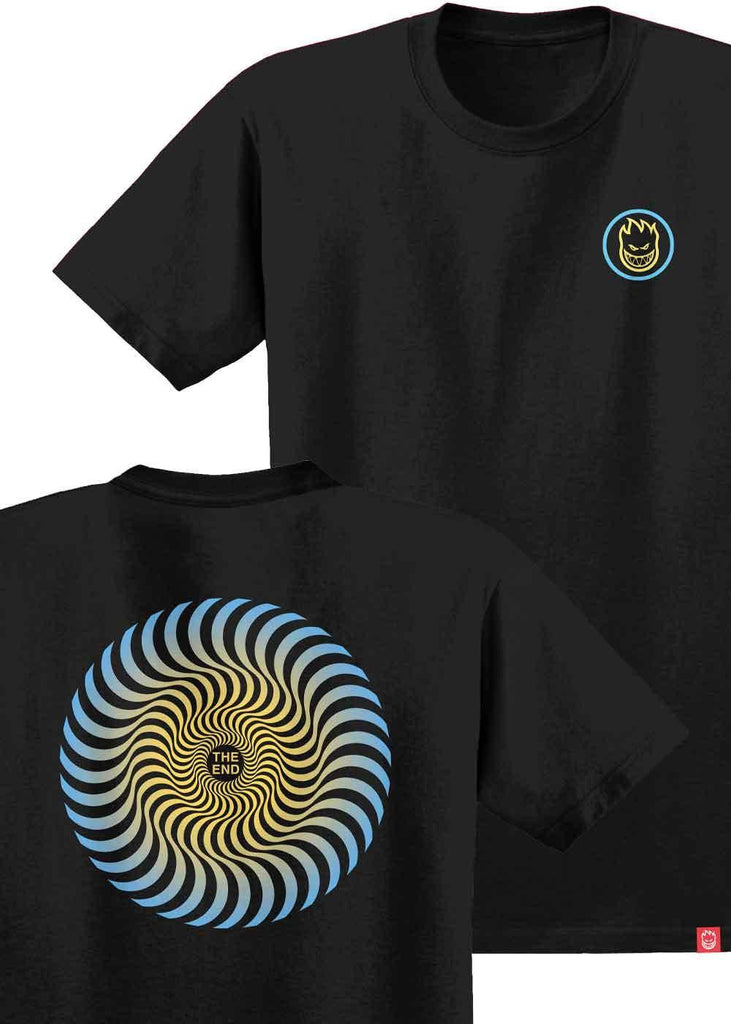 Spitfire Classic Swirl Fade T-Shirt Black Blue  Spitfire   