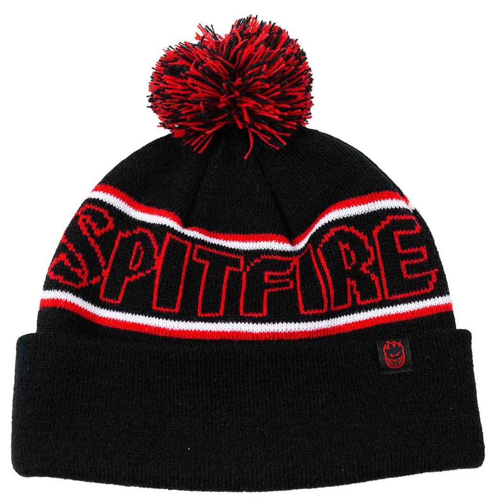 Spitfire Hombre Pom Beanie Black Red White  Spitfire   