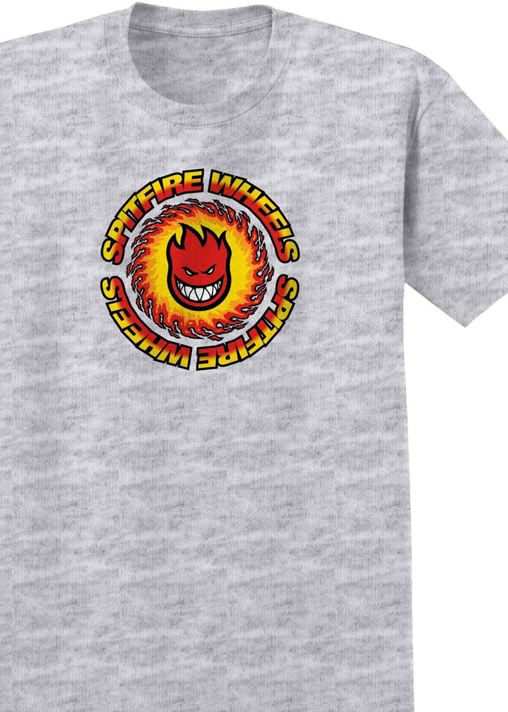 Spitfire OG Fireball Tee Ash Grey Red Yellow  Spitfire   