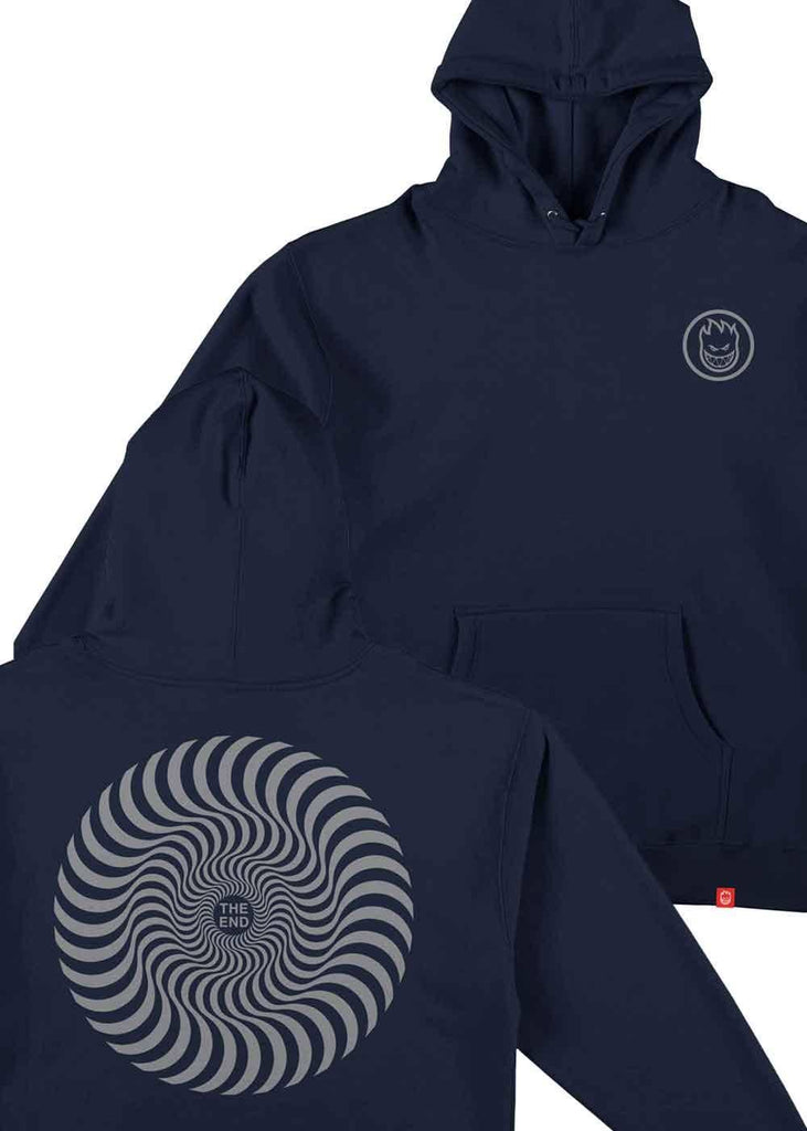 Spitfire Classic Swirl Hooded Sweatshirt Navy Silver  Spitfire   