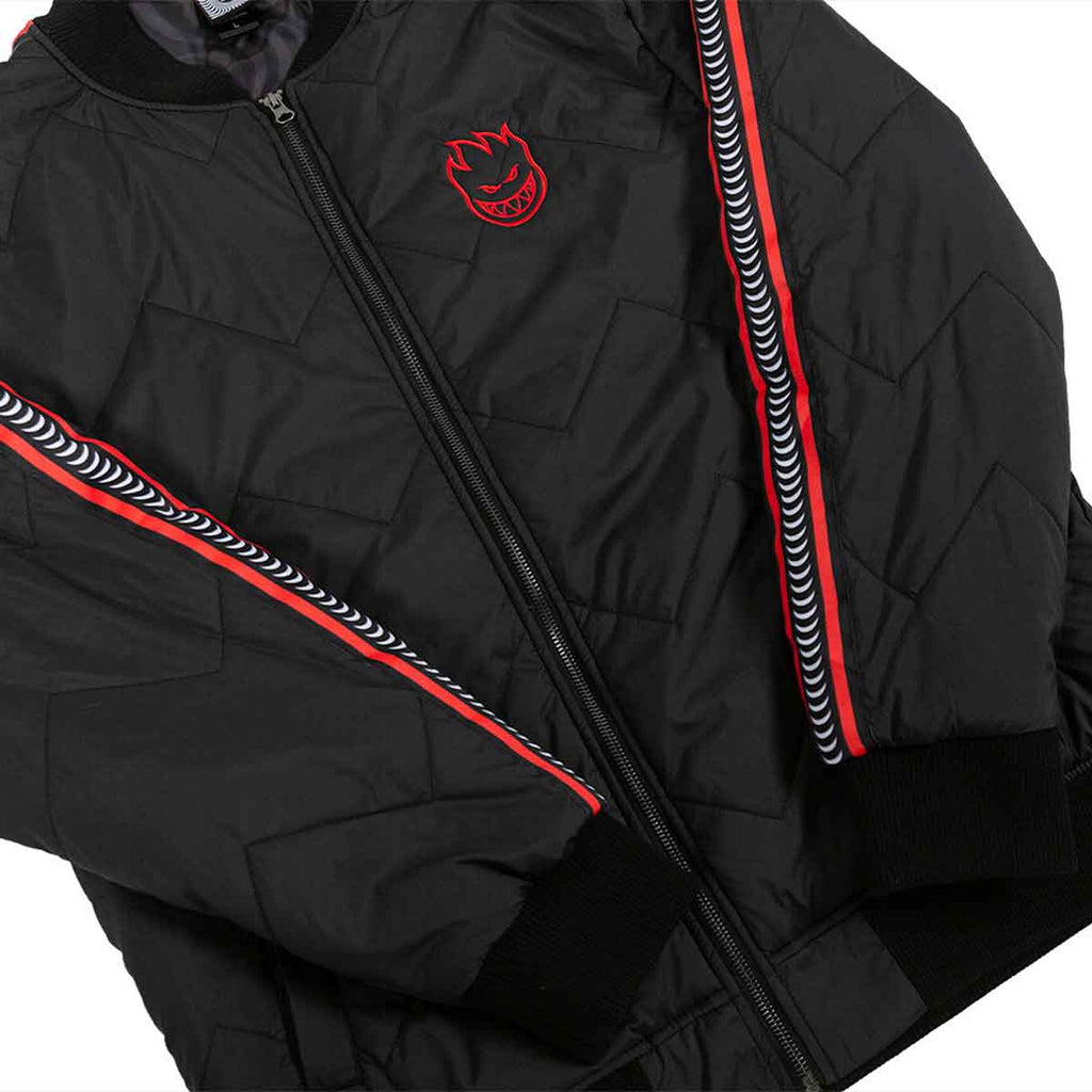 Spitfire Quilted Bomber Jacket Black Red  Spitfire   