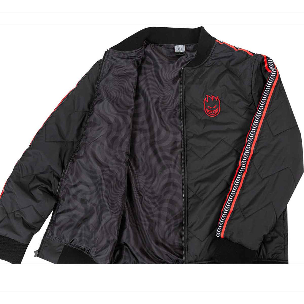 Spitfire Quilted Bomber Jacket Black Red  Spitfire   