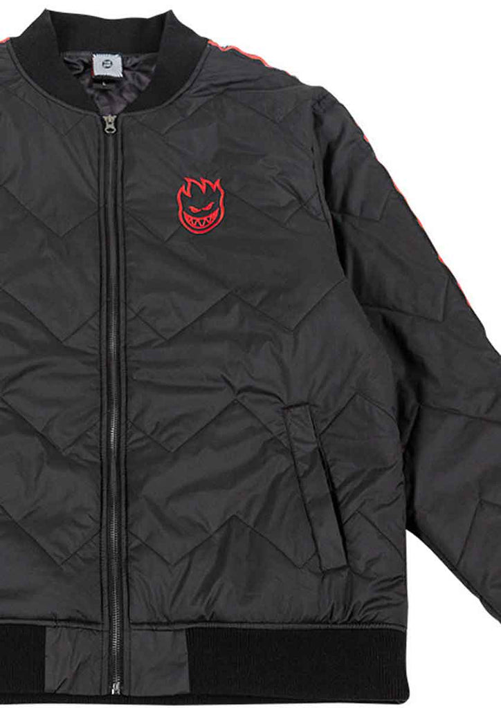 Spitfire Quilted Bomber Jacket Black Red  Spitfire   