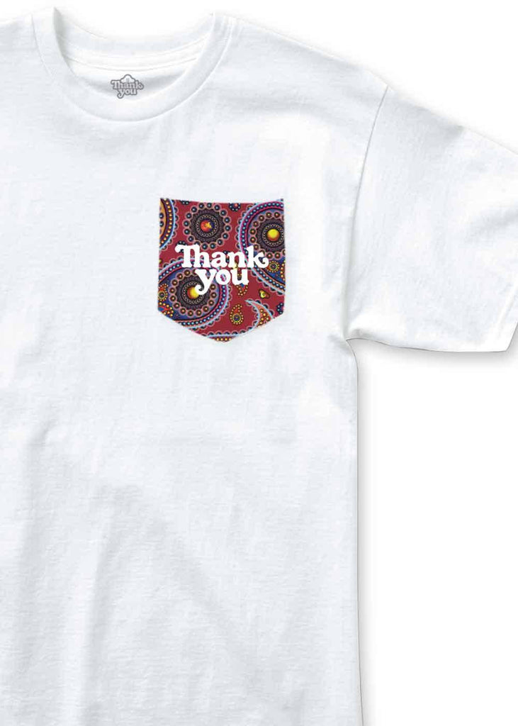 Thank You Paisley Pocket T-Shirt White  Thank You   