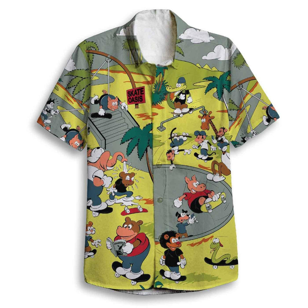 Thank You Skate Oasis Button Up Shirt Yellow  Thank You   