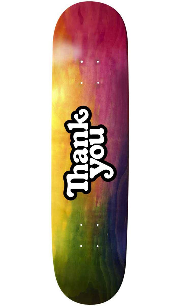 Thank You Tie Dye Woodgrain Logo 8.25 Deck  Thank You   