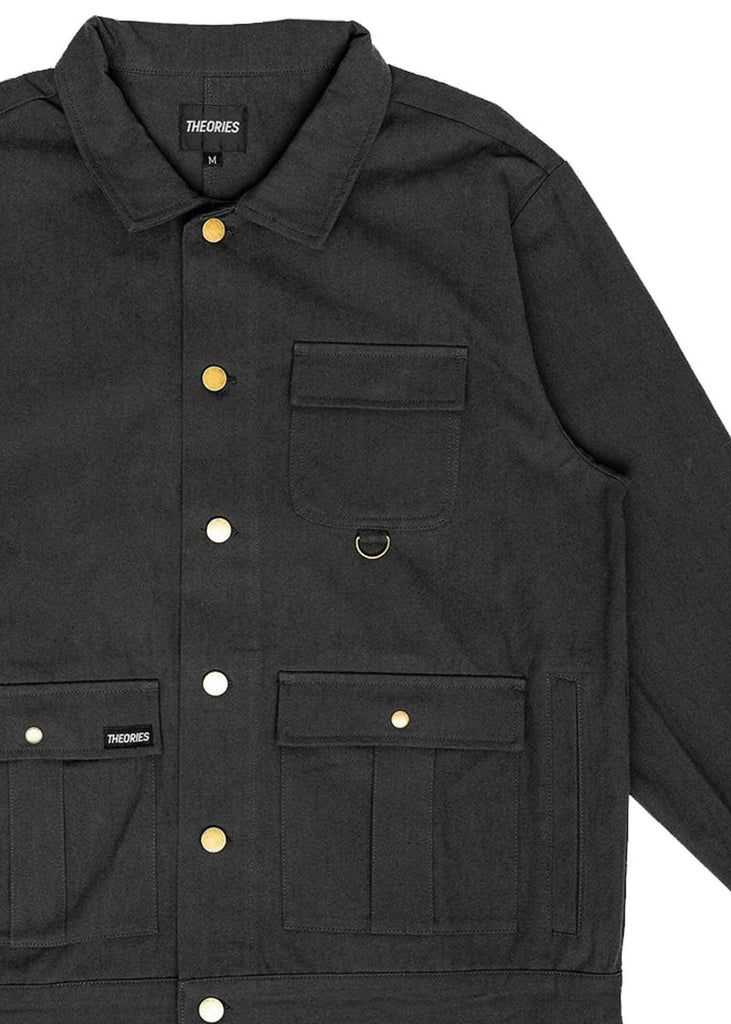 Theories Herringbone Hunting Jacket Black  Theories   