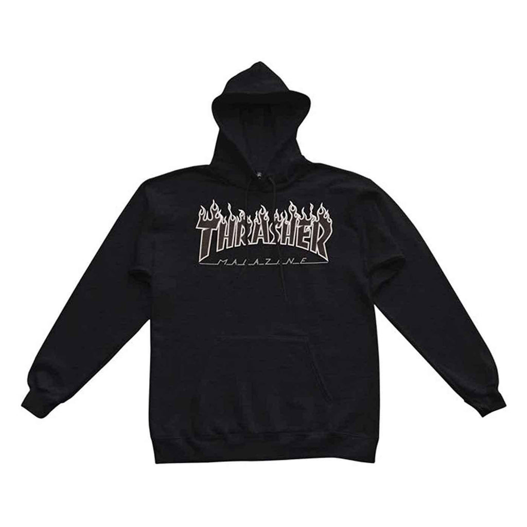 Thrasher Flame Hooded Sweatshirt Black Black  Thrasher   