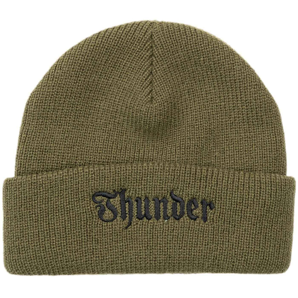 Thunder Script Beanie Army Black  Thunder   