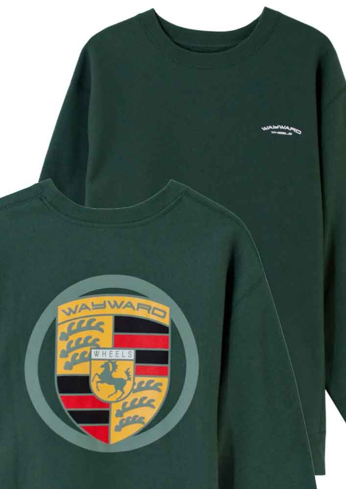 Wayward Banner Crewneck Sweater Alpine Green  Wayward   
