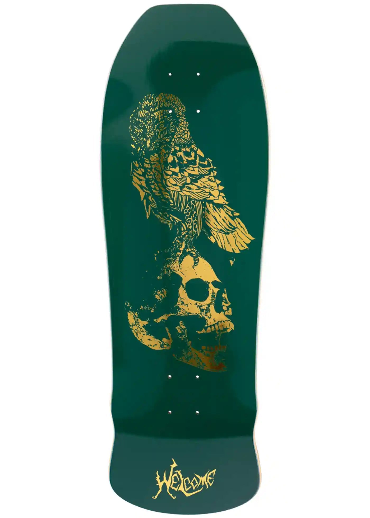 WELCOME SKATEBOARDS BIRD BRAIN 10.0” Welcome Bird Brain On Early Grab 10.0 Deck Émeraude Or