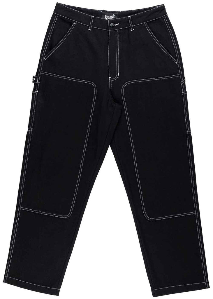 Welcome Brace Double Knee Carpenter Work Pants Black  Welcome   