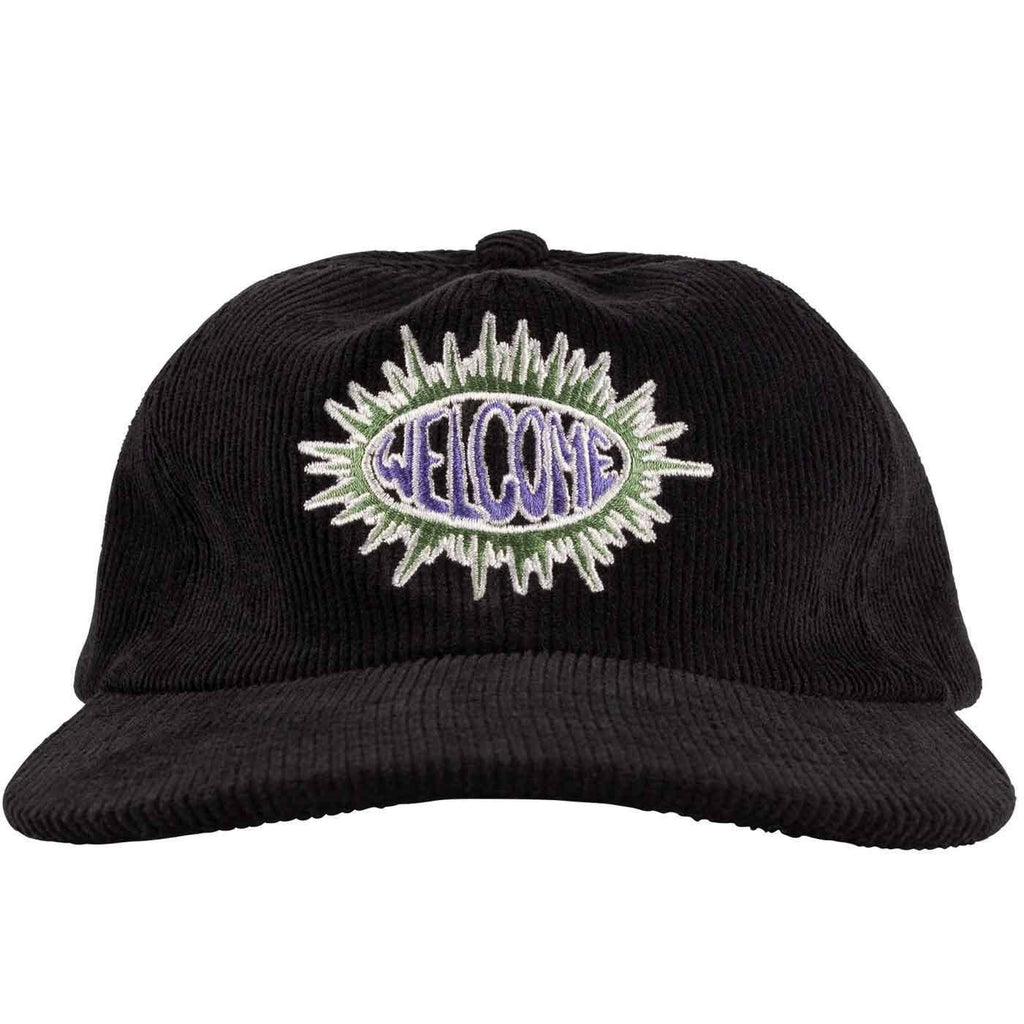 Welcome Burst Unstructured Cord Strap Back Cap Black  Welcome   