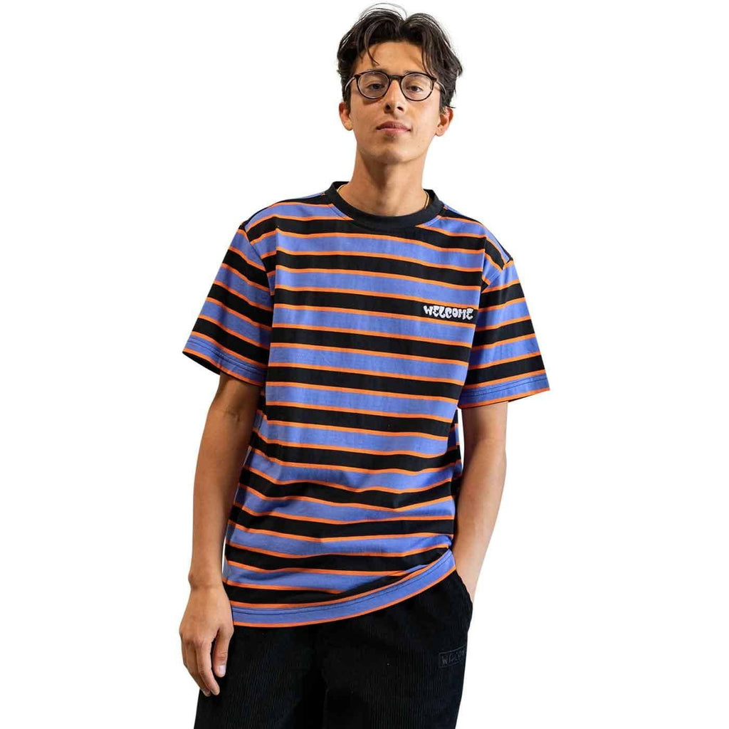 Welcome Cooper Striped Knit T-Shirt Baja Blue  Welcome   