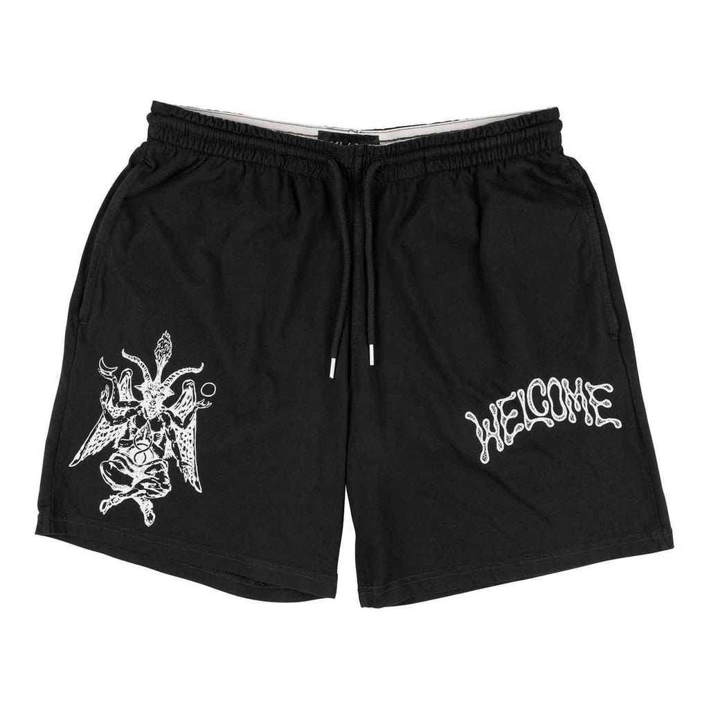 Welcome Excess Garment Dyed Elastic Short Black  Welcome   