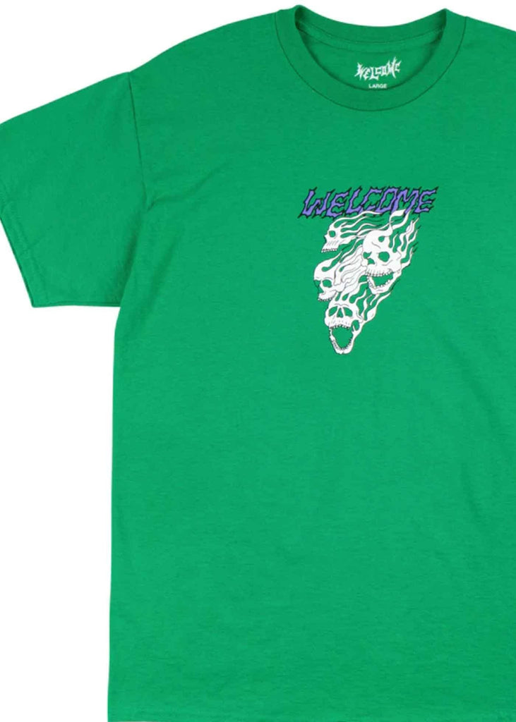 Welcome Flames T-Shirt Green  Welcome   