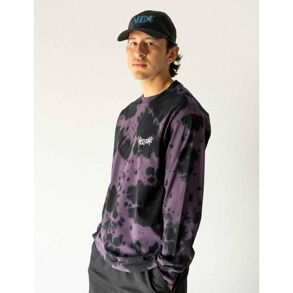 Welcome Inkblot Tie Dye Longsleeve Knit Shirt Nightshade  Welcome   